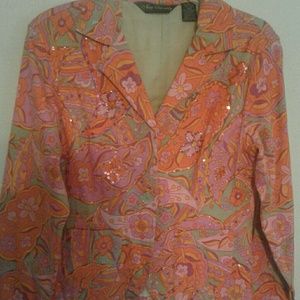 Orange  Multi Colored Jacket
